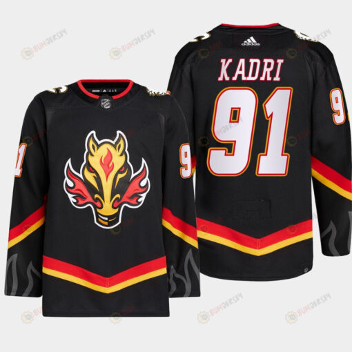 Nazem Kadri 91 Calgary Flames Black Jersey 2022-23 Blasty Alternate Primegreen