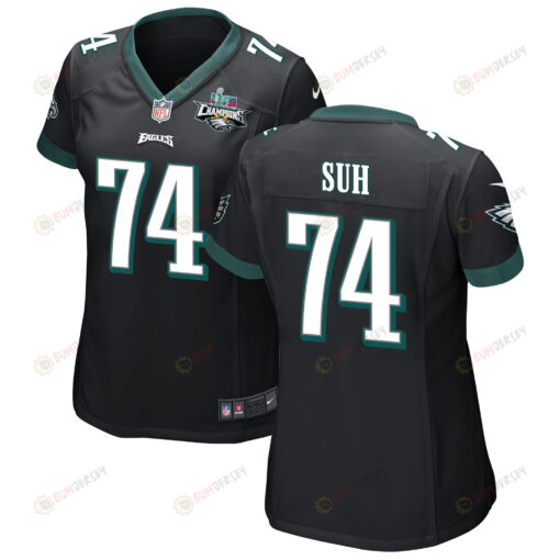 Ndamukong Suh 74 Philadelphia Eagles Super Bowl LVII Champions 2 Stars WoMen's Jersey - Black