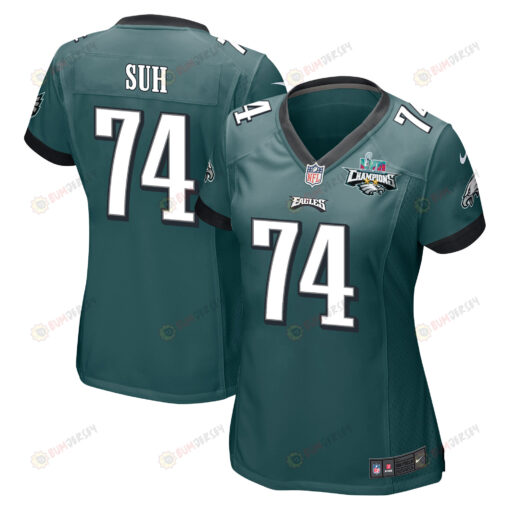 Ndamukong Suh 74 Philadelphia Eagles Super Bowl LVII Champions 2 Stars WoMen's Jersey - Midnight Green