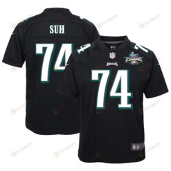 Ndamukong Suh 74 Philadelphia Eagles Super Bowl LVII Champions 2 Stars Youth Jersey - Black