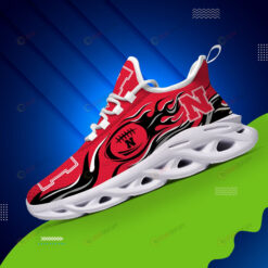 Nebraska Cornhuskers Logo Fireball Pattern 3D Max Soul Sneaker Shoes