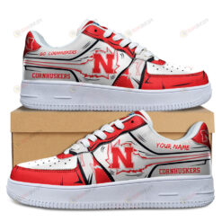 Nebraska Cornhuskers Logo Pattern Custom Name Air Force 1 Printed