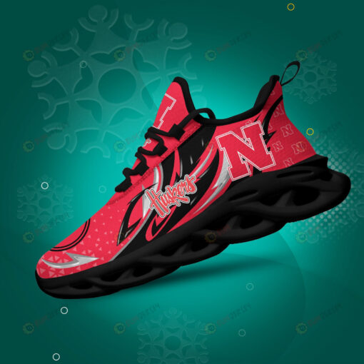 Nebraska Cornhuskers Logo Triangle Pattern 3D Max Soul Sneaker Shoes