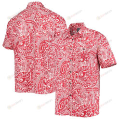 Nebraska Huskers Scarlet Make Like A Tree Camp Button-Up Hawaiian Shirt