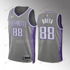 Neemias Queta 88 2022-23 Sacramento Kings Grey City Edition Jersey Swingman