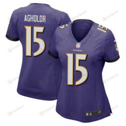 Nelson Agholor 15 Baltimore Ravens WoMen's Jersey - Purple
