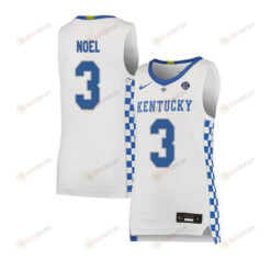 Nerlens Noel 3 Kentucky Wildcats Basketball Elite Men Jersey - White