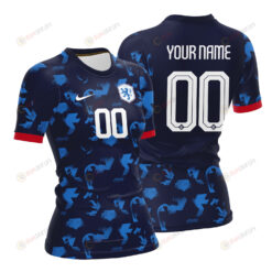 Netherlands 2023 Women Away Custom Jersey - Blue - All Over Printed Jersey