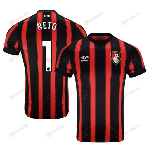 Neto 1 AFC Bournemouth 2023-24 Premier League Home Men Jersey - Red