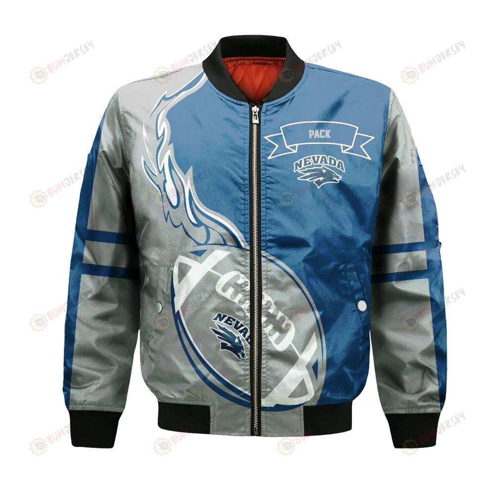 Nevada Wolf Pack Bomber Jacket 3D Printed Flame Ball Pattern