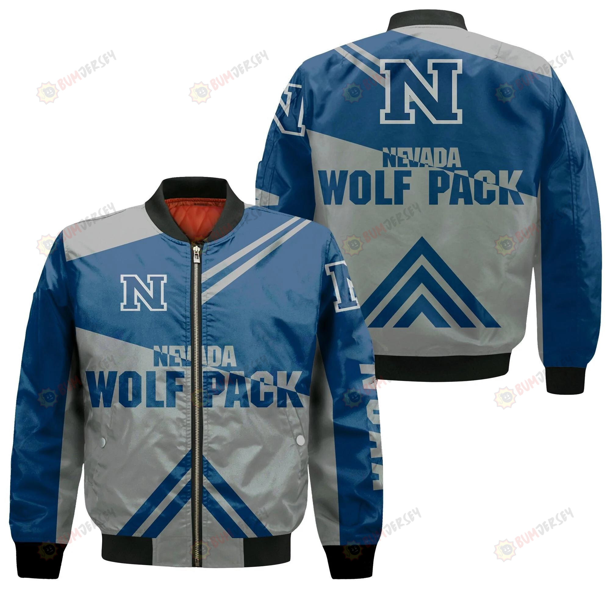 Nevada Wolf Pack Football Bomber Jacket 3D Printed - Stripes Cross Shoulders