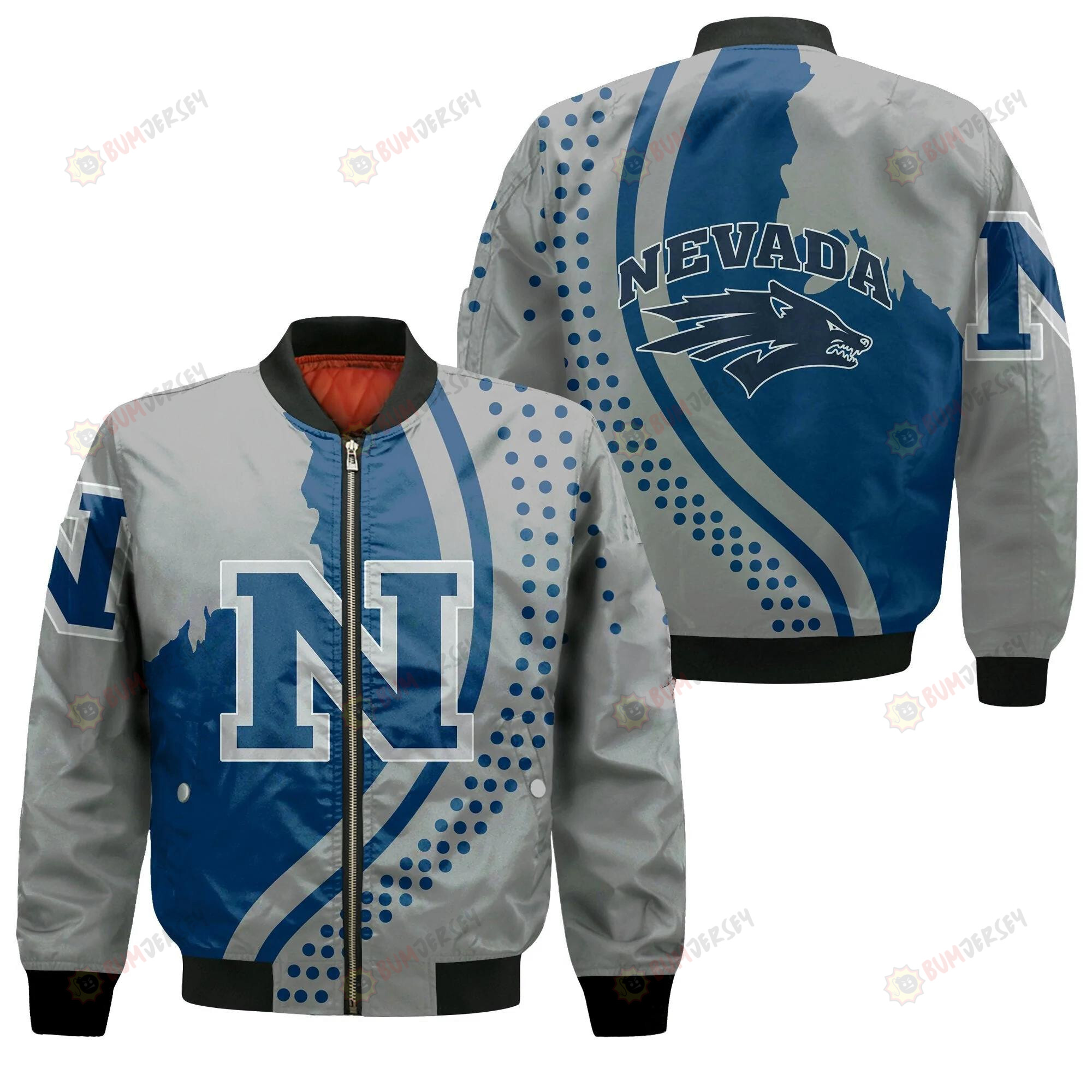 Nevada Wolf Pack - USA Map Bomber Jacket 3D Printed