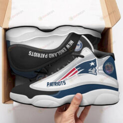 New England Patriots Air Jordan 13 Shoes Sneakers In Gray And Blue