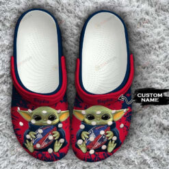 New England Patriots Baby Yoda Custom Name Crocs Classic Clogs Shoes - AOP Clog
