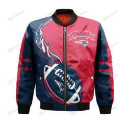 New England Patriots Bomber Jacket 3D Printed Flame Ball Pattern