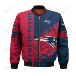New England Patriots Bomber Jacket 3D Printed Logo Pattern In Team Colours