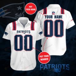 New England Patriots Custom Name And Number Curved Hawaiian Shirt