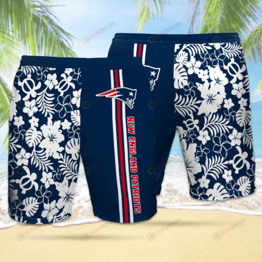 New England Patriots Floral Pattern Hawaiian Shorts Summer Shorts Men Shorts - Print Shorts