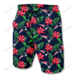 New England Patriots Floral Pattern Hawaiian Summer Shorts Men Shorts In Red - Print Shorts