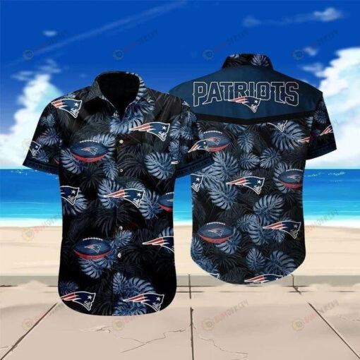 New England Patriots Football Curved Hawaiian Shirt