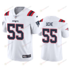 New England Patriots Josh Uche 55 White Vapor Limited Jersey