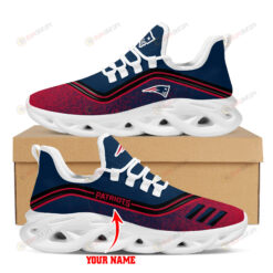 New England Patriots Logo Border Pattern Custom Name 3D Max Soul Sneaker Shoes