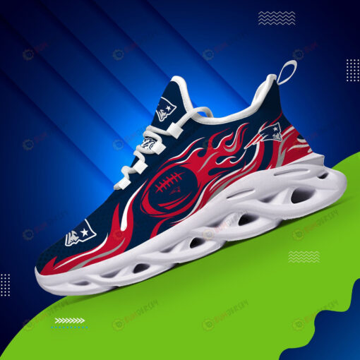 New England Patriots Logo Fireball Pattern 3D Max Soul Sneaker Shoes