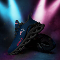 New England Patriots Logo Pattern 3D Max Soul Sneaker Shoes In Blue