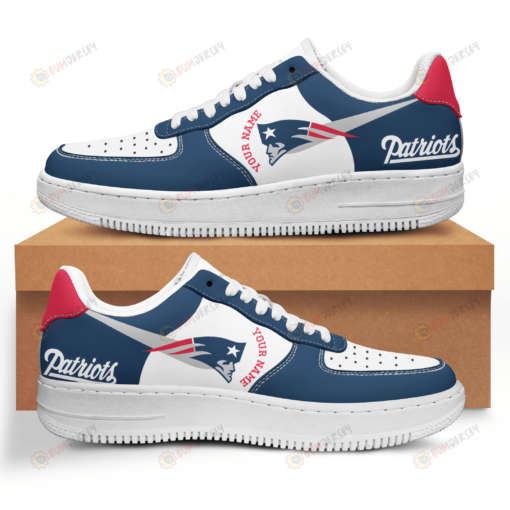 New England Patriots Logo Pattern Custom Name Air Force 1 Printed