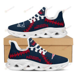 New England Patriots Logo Seam Pattern Custom Name 3D Max Soul Sneaker Shoes