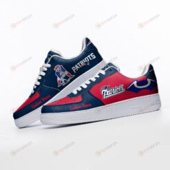 New England Patriots Mascot Logo Pattern Custom Name Air Force 1 Printed