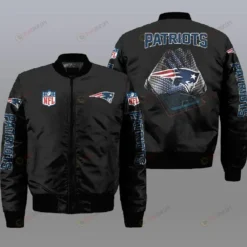New England Patriots Pattern Bomber Jacket - Black