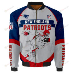 New England Patriots Players Running Pattern Bomber Jacket
