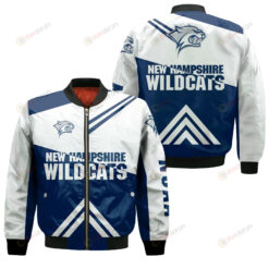 New Hampshire Wildcats Basketball Bomber Jacket 3D Printed - Stripes Cross Shoulders