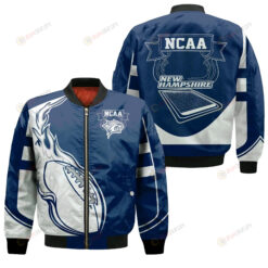 New Hampshire Wildcats Bomber Jacket 3D Printed - Fire Football