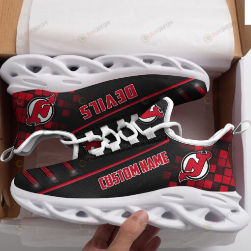 New Jersey Devils Custom Name Logo Pattern 3D Max Soul Sneaker Shoes