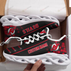 New Jersey Devils Logo Custom Name Pattern 3D Max Soul Sneaker Shoes