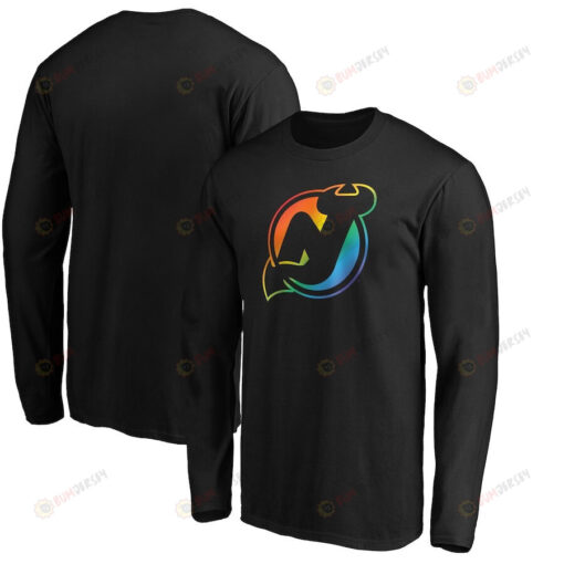 New Jersey Devils Team Pride Logo Long Sleeve T-Shirt - Black
