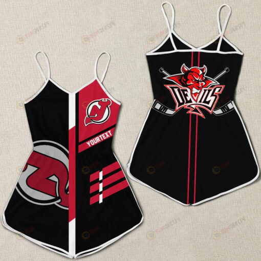 New Jersey Devils Women Romper Jumpsuit 3D Printed Team Logo Pattern