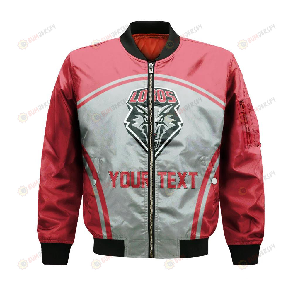 New Mexico Lobos Bomber Jacket 3D Printed Custom Text And Number Curve Style Sport