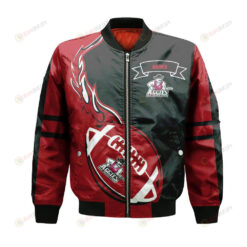 New Mexico State Aggies Bomber Jacket 3D Printed Flame Ball Pattern