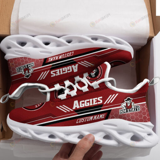 New Mexico State Aggies Logo Custom Name Pattern 3D Max Soul Sneaker Shoes