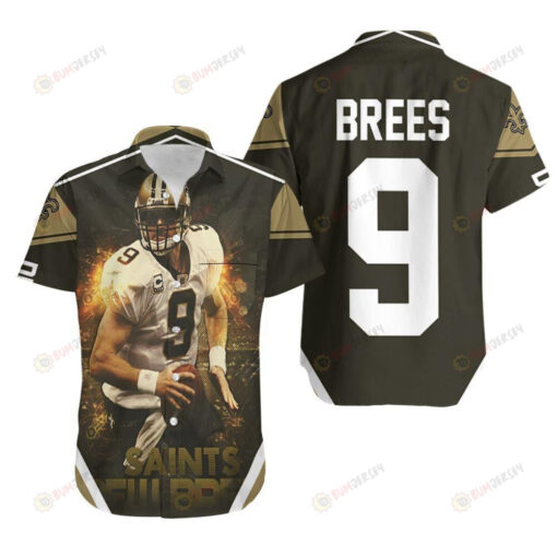 New Orleans Drew Brees 9 Mossy Green Saints Hawaiian Shirt