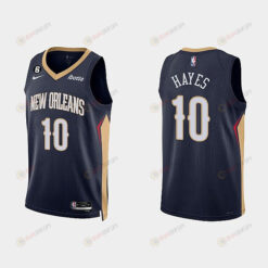 New Orleans Pelicans 10 Jaxson Hayes 2022-23 Icon Edition Navy Men Jersey