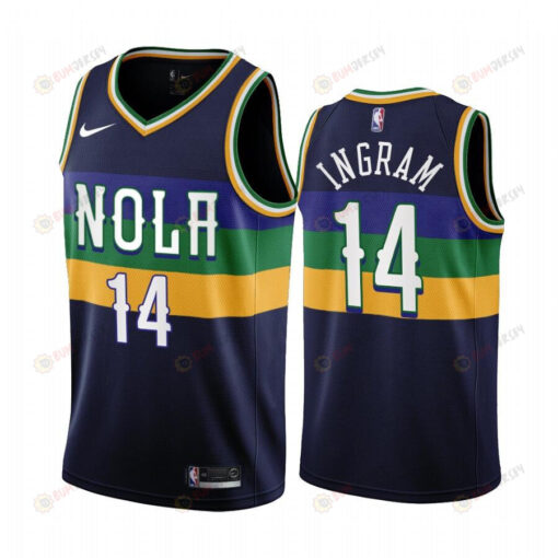 New Orleans Pelicans 14 Brandon Ingram 2022-23 City Edition Navy Jersey - Men Jersey