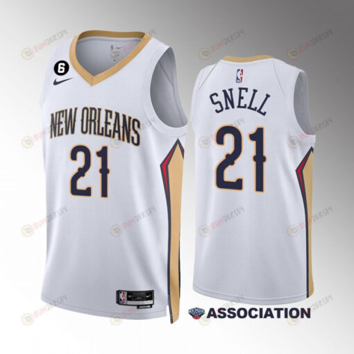 New Orleans Pelicans 2022-23 Tony Snell 21 Association Edition White Jersey Swingman