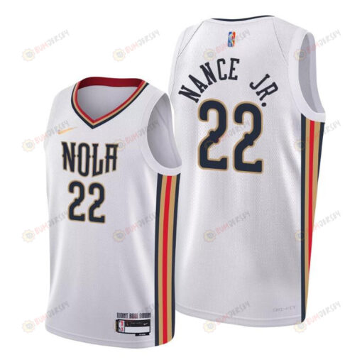 New Orleans Pelicans 22 Larry Nance Jr. 2022 Association Edition Jersey White - Men Jersey