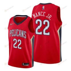 New Orleans Pelicans 22 Larry Nance Jr. 2022 Statement Edition Jersey Red - Men Jersey
