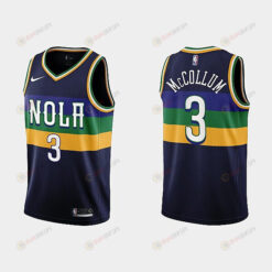 New Orleans Pelicans 3 C.J. McCollum 2022-23 City Edition Navy Men Jersey