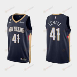 New Orleans Pelicans 41 Garrett Temple 2022-23 Icon Edition Navy Men Jersey